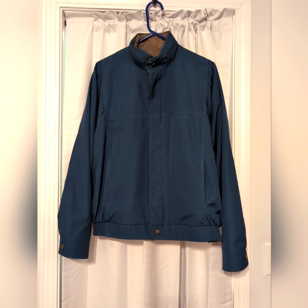 Vtg. London Fog Men's Teal Front Zip Jacket w/Removable Faux Fur Lined 40 Reg.